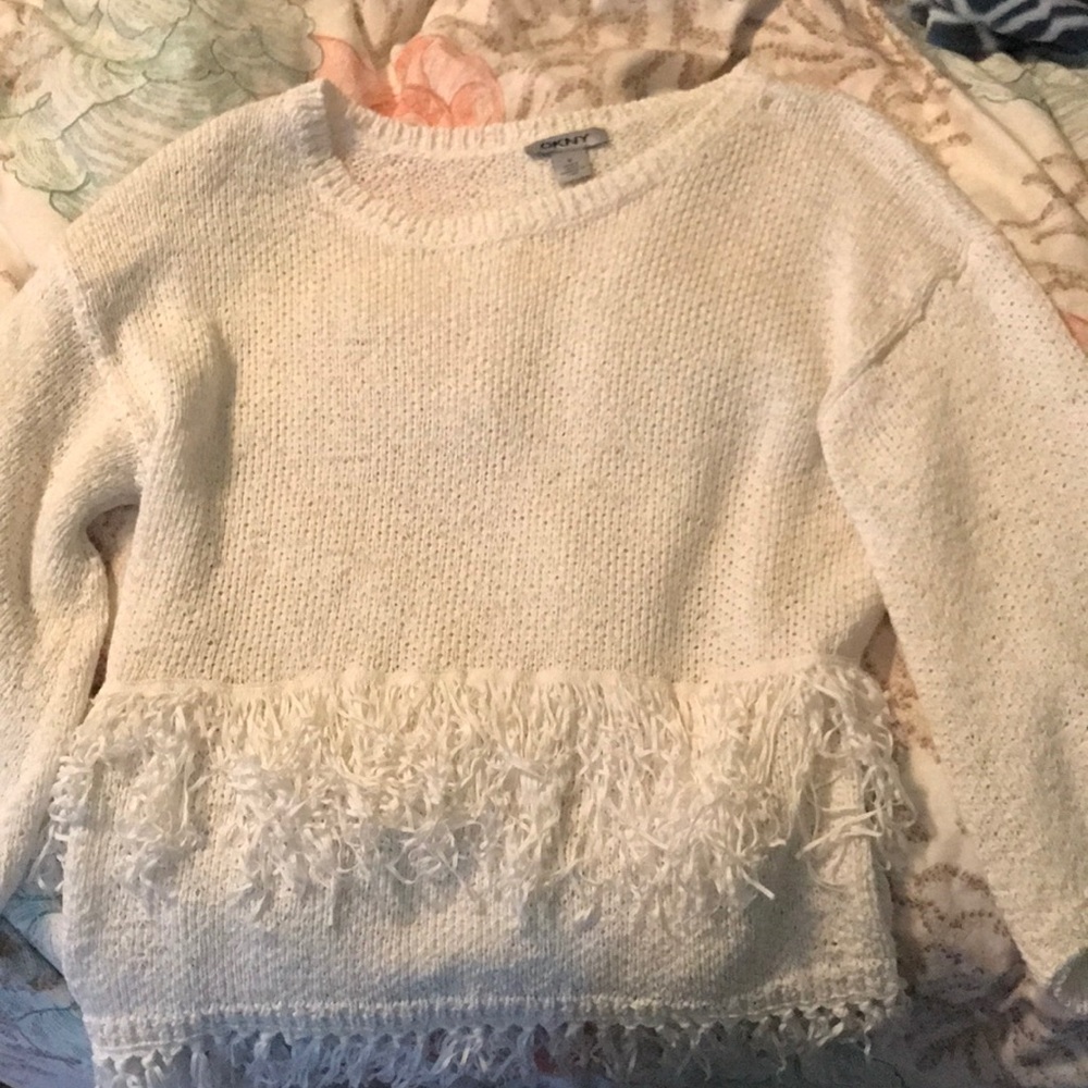DKNY fringe sweater